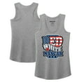 thumbnail image 1 of Women's NASCAR Heather Gray Patriotic Racer Back Tri-Blend Tank Top, 1 of 3