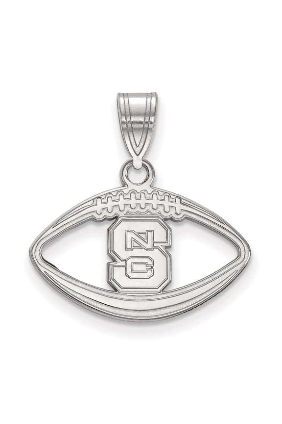 Women's NC State Wolfpack Sterling Silver Logo Football Pendant