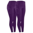 thumbnail image 1 of Women's Naked Feeling Workout Leggings 25 Inches - High Waisted Yoga Pants with Side Pockets Running Tights 2 Pack High Waist Yoga Pants, Running 4 Way Stretch Yoga Leggings Purple L, 1 of 7