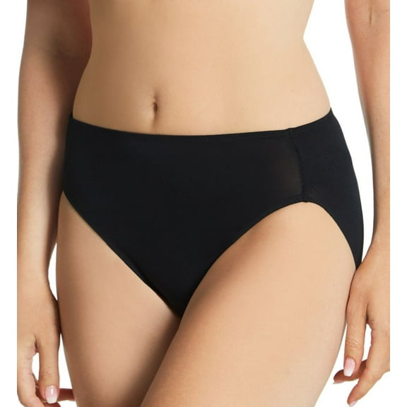 Women's Naomi & Nicole A214 Wonderful Edge Hi Cut Brief Panty (Deep Black M)