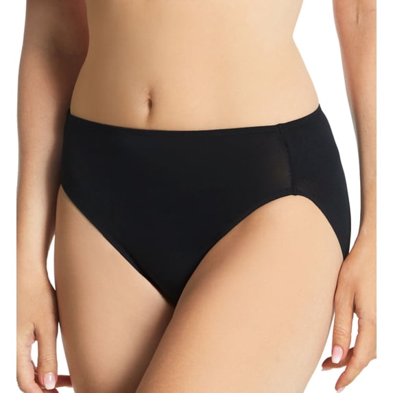 Women's Naomi & Nicole A214 Wonderful Edge Hi Cut Brief Panty (Deep Black XL)