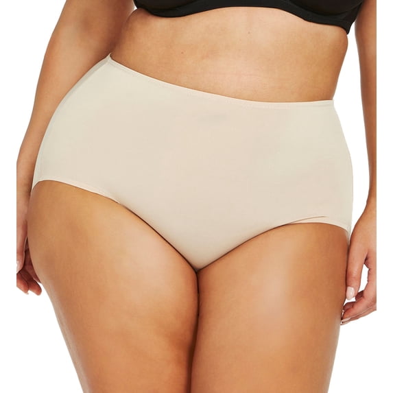 Women's Naomi & Nicole A815 Plus Size No Show, No Lines Brief Panty (Warm Beige 3X)