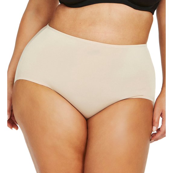 Women's Naomi & Nicole A815 Plus Size No Show, No Lines Brief Panty (Warm Beige 4X)