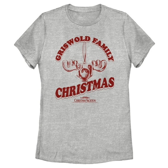 Women's National Lampoon's Christmas Vacation Griswold Family Moose Graphic Tee Athletic Heather Large
