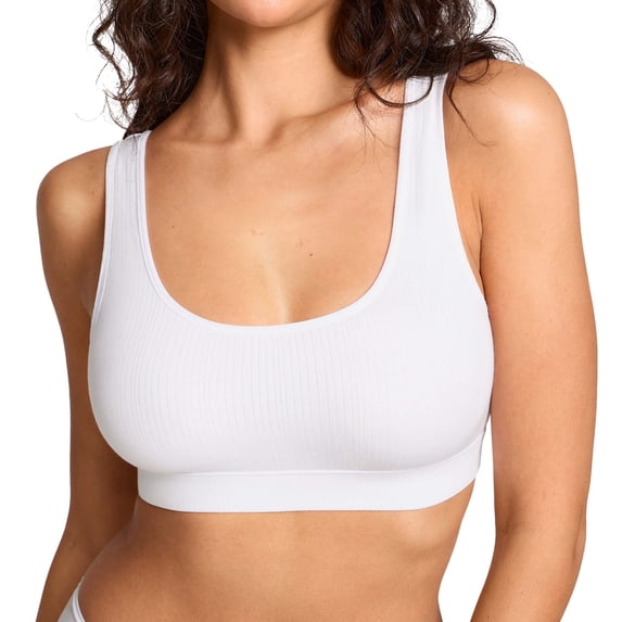 Women's Natrelax No Underwire Bralette No Padding Comfort Sleep Bra Ribbed Wireless Pullover