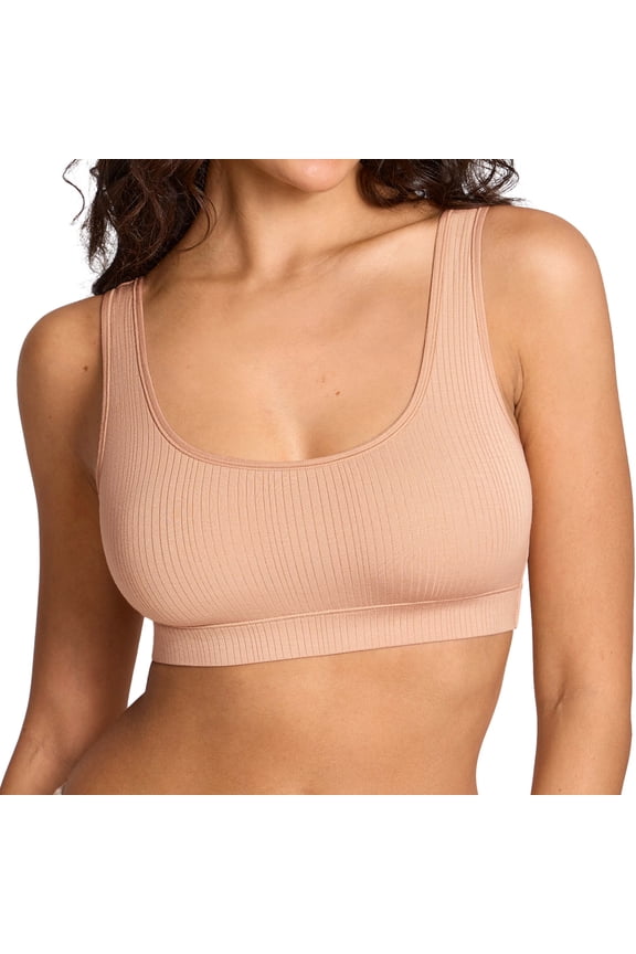Women's Natrelax No Underwire Bralette No Padding Comfort Sleep Bra Ribbed Wireless Pullover