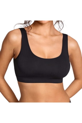 Women's Natrelax No Underwire Bralette No Padding Comfort Sleep Bra Ribbed Wireless Pullover