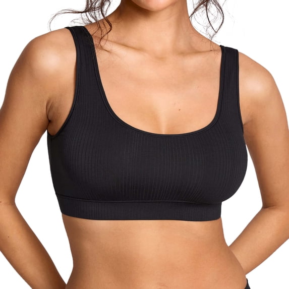 Women's Natrelax No Underwire Bralette No Padding Comfort Sleep Bra Ribbed Wireless Pullover