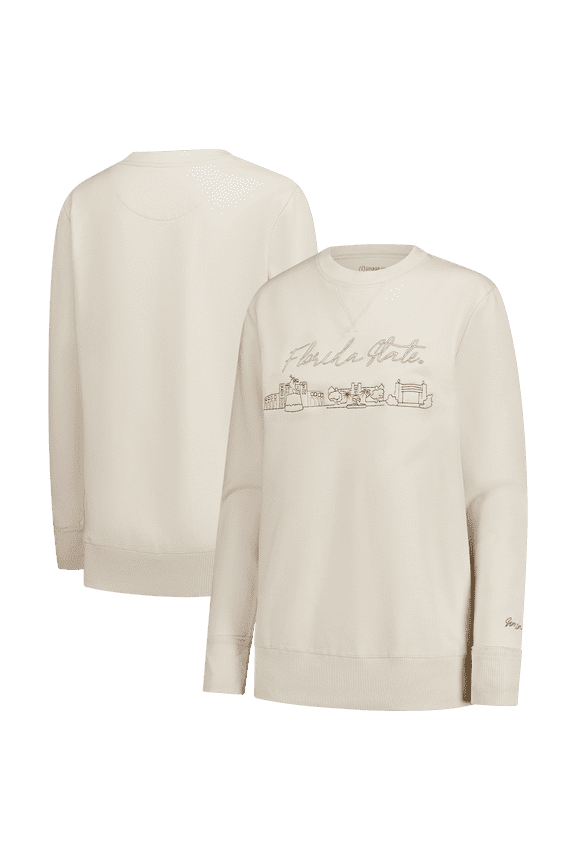 Women's Natural Florida State Seminoles Campus Vintage Wash Fleece Sweatshirt