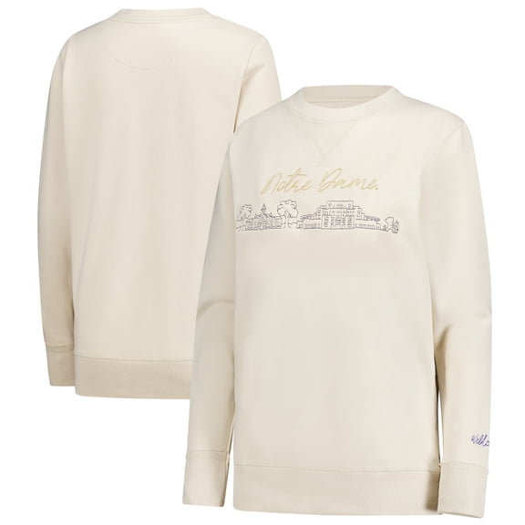 Women's Natural Notre Dame Fighting Irish Campus Vintage Wash Fleece Sweatshirt