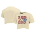 thumbnail image 1 of Women's Natural Ole Miss Rebels Comfort Colors Baseball Cropped T-Shirt, 1 of 3