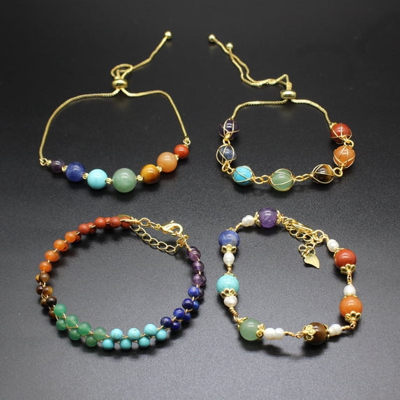Women's Natural Stone Hand Weaving Bracelet