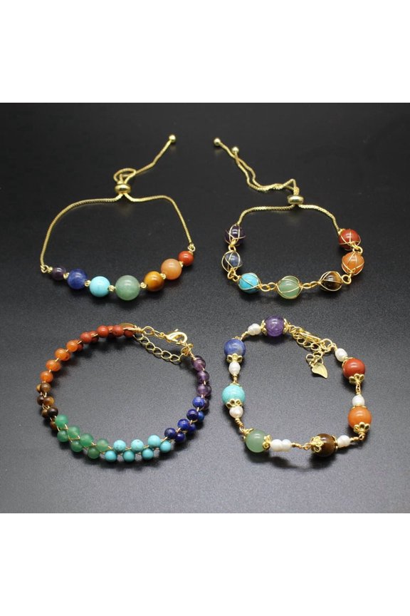 Women's Natural Stone Hand Weaving Bracelet