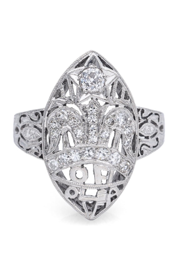 Women's Navette Cocktail Diamond Ring, Antique Open Work Filigree Ring, Classic Dome Ring, 1.8 Ct Simulated Diamond, 925 Sterling Silver, Wedding Anniversary Gift Ring For Her