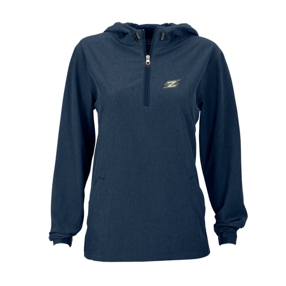Women's Navy Akron Zips Pullover Stretch Anorak Jacket