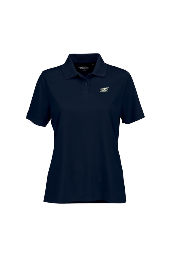 Women's Navy Akron Zips Vansport Omega Plus Size Tech Polo
