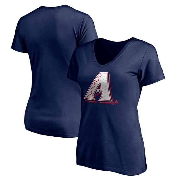 Women's Navy Arizona Diamondbacks Red White and Team V-Neck T-Shirt