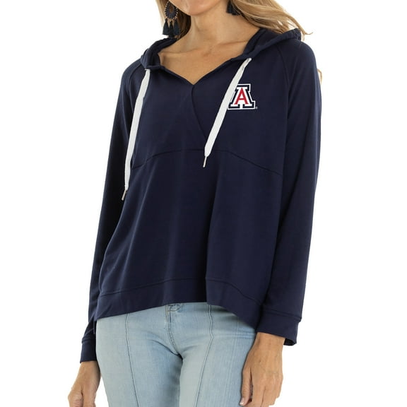 Women's Navy Arizona Wildcats Christine Cross Front Tri-Blend Pullover Hoodie
