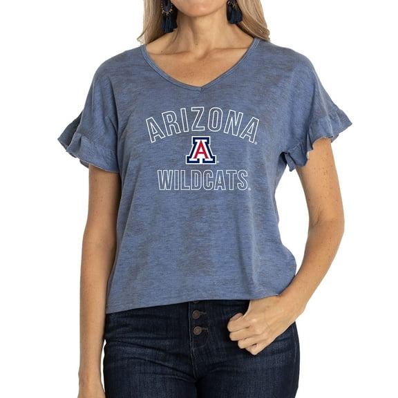Women's Navy Arizona Wildcats Daisy Tri-Blend V-Neck T-Shirt