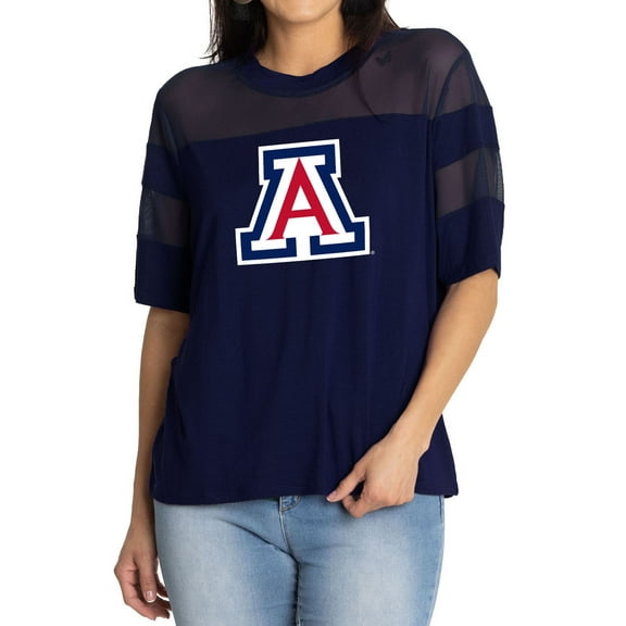 Women's Navy Arizona Wildcats Relaxed Avery Power Mesh Fashion Jersey