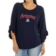 thumbnail image 1 of Women's Navy Arizona Wildcats Renatta Ruffle Sleeve Top, 1 of 2