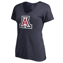 Women's Navy Arizona Wildcats Splatter Logo V-Neck T-Shirt