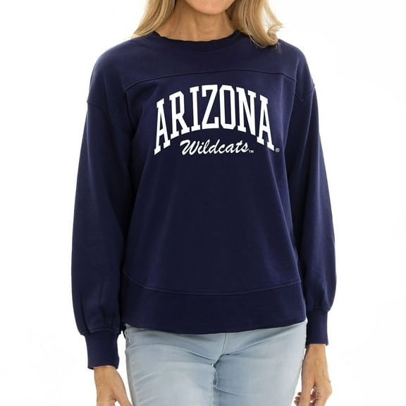 Women's Navy Arizona Wildcats Yvette Pullover Sweatshirt