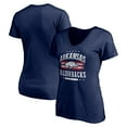 thumbnail image 1 of Women's Navy Arkansas Razorbacks City Pride V-Neck T-Shirt, 1 of 3