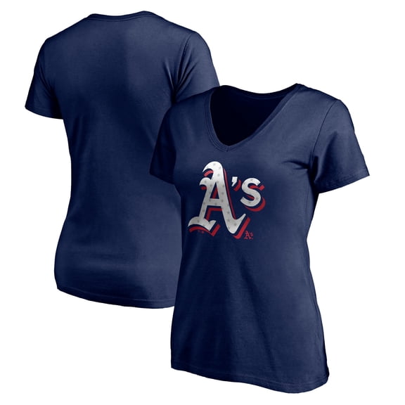 Women's Navy Athletics Red White and Team V-Neck T-Shirt
