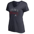 thumbnail image 1 of Women's Navy Atlanta Braves Graceful V-Neck T-Shirt, 1 of 3