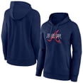 thumbnail image 1 of Women's Navy Atlanta Braves Stellar Pullover Hoodie, 1 of 3