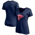 thumbnail image 1 of Women's Navy Atlanta Falcons Red White and Team V-Neck T-Shirt, 1 of 3