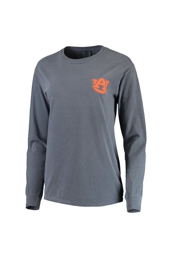 Women's Navy Auburn Tigers Comfort Colors Campus Skyline Long Sleeve Oversized T-Shirt