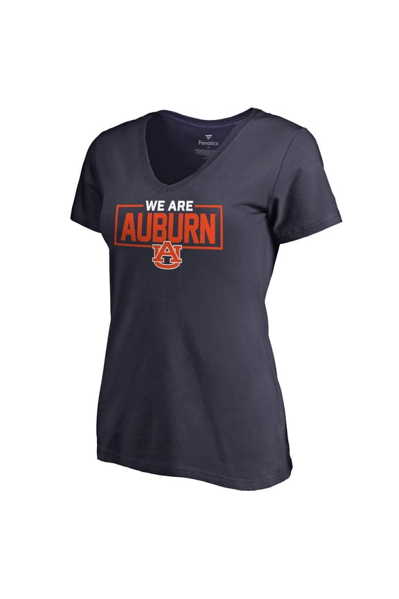 Women's Navy Auburn Tigers We Are Icon V-Neck T-Shirt