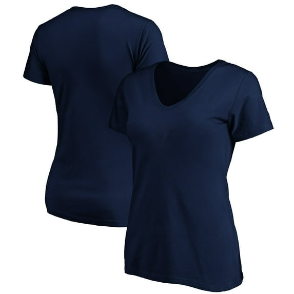 Women's Navy Blue 100% Cotton V-Neck Short Sleeve T-Shirt - Casual Comfort for Everyday Wear