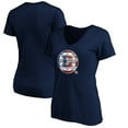 thumbnail image 1 of Women's Navy Boston Bruins Banner Wave Logo V-Neck T-Shirt T-Shirt, 1 of 3