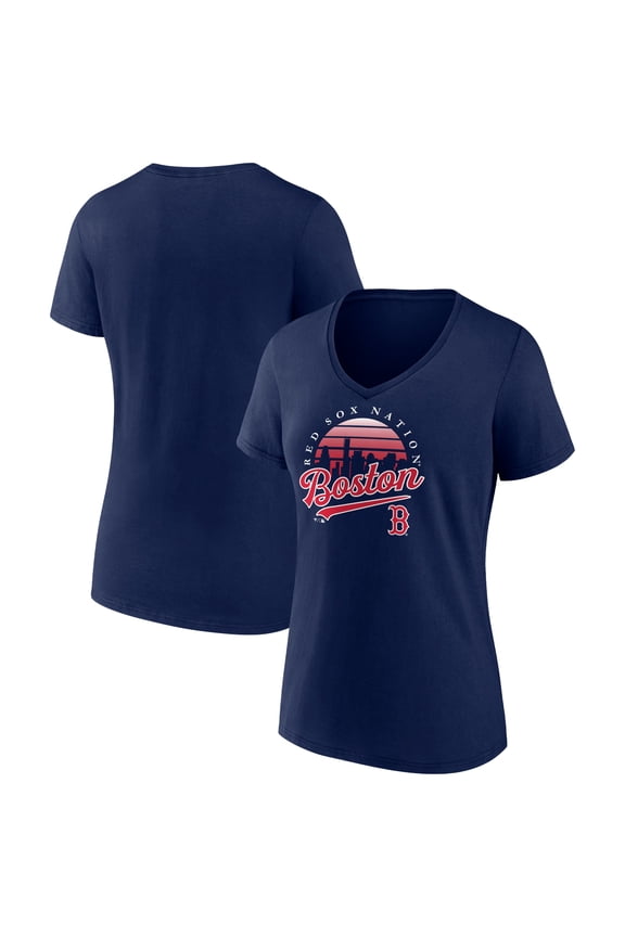 Women's Navy Boston Red Sox One Champion V-Neck T-Shirt