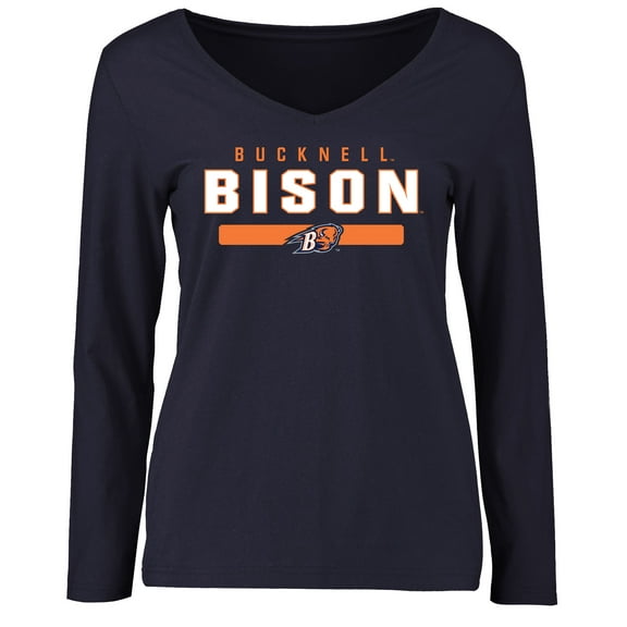 Women's Navy Bucknell Bison Team Strong Long Sleeve T-Shirt