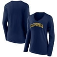 thumbnail image 1 of Women's Navy Cal Bears Basic Arch Long Sleeve V-Neck T-Shirt, 1 of 3