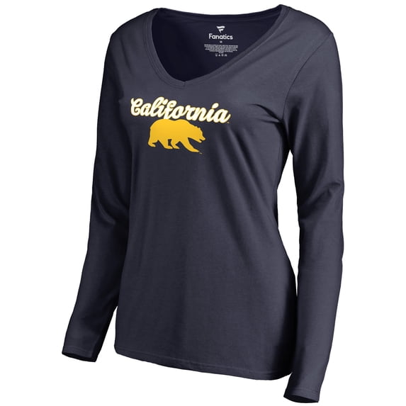 Women's Navy Cal Bears Freehand Long Sleeve T-Shirt