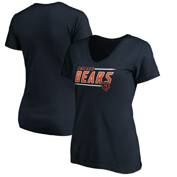 Women's Navy Chicago Bears Mascot In Bounds V-Neck T-Shirt