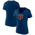 thumbnail image 1 of Women's Navy Chicago Bears Primary Team Logo V-Neck T-Shirt, 1 of 3