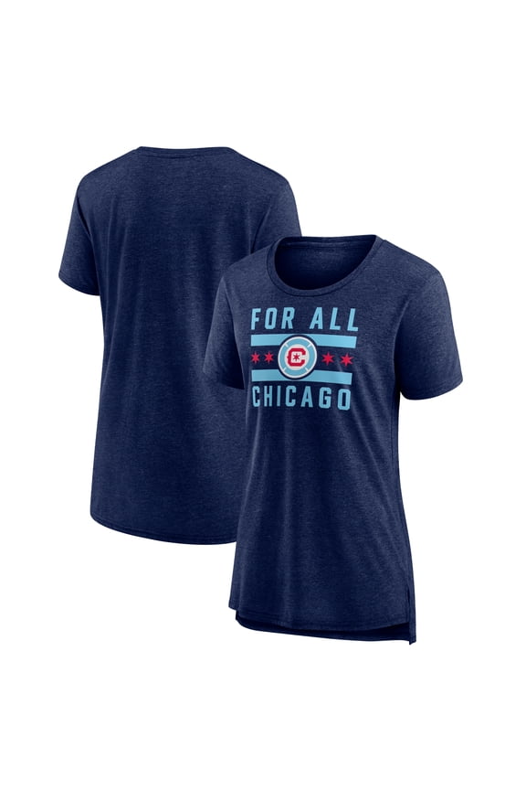 Women's Fanatics Heather Navy Chicago Fire Iconic Break It Loose Tri-Blend T-Shirt