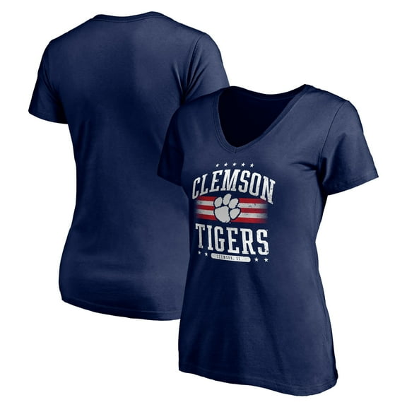 Women's Navy Clemson Tigers City Pride V-Neck T-Shirt