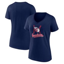 Women's Navy Cleveland Guardians Fastball V-Neck T-Shirt