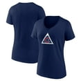 thumbnail image 1 of Women's Navy Colorado Avalanche Alternate Logo V-Neck T-Shirt, 1 of 3