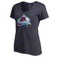 thumbnail image 1 of Women's Navy Colorado Avalanche Splatter Logo V-Neck T-Shirt, 1 of 4