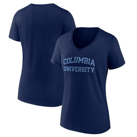 Women's Navy Columbia University Basic Arch V-Neck T-Shirt