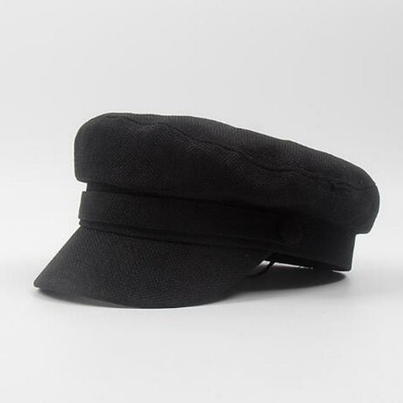 Women's Navy Cotton British Beret Versatile for Casual & Formal Outfits,Black,One Size,Dailypoc