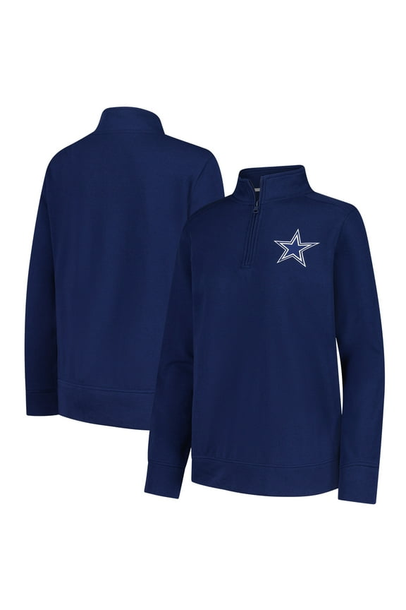 Women's Logo Athletic Navy Dallas Cowboys Velocity Quarter-Zip Jacket